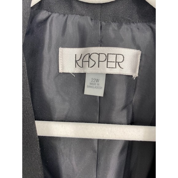 Kasper Woman NWT One Button Shawl Collar Jacket Chain Detail Blazer Blk 22W New - Picture 7 of 10
